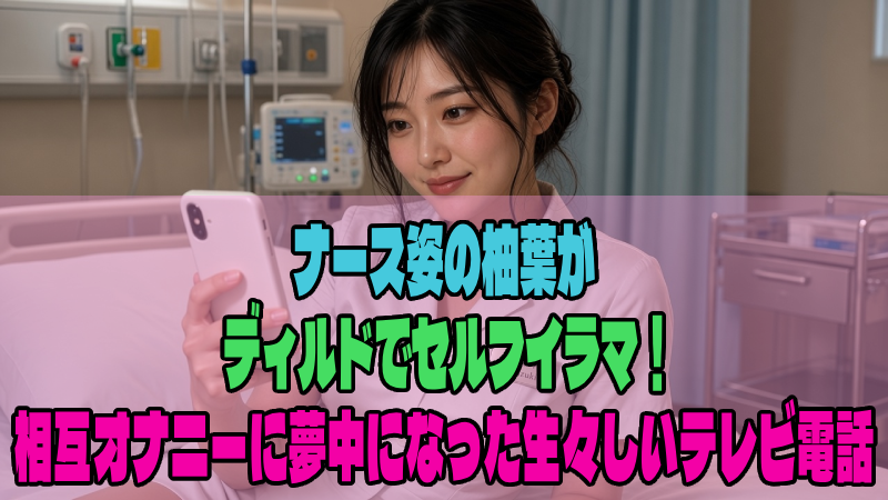 ナース姿の柚葉がディルドでセルフイラマ！相互オナニーに夢中になった生々しいテレビ電話